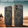 Phonesta Luxury Carbon Fiber Back Cover Hülle mit MagSafe für Xiaomi Poco F7 Ultra - Schwarz 3