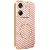 Phonesta Luxury Carbon Fiber Back Cover Hülle mit MagSafe für Xiaomi Poco M7 Pro - Rosa 0