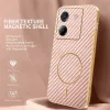 Phonesta Luxury Carbon Fiber Back Cover Hülle mit MagSafe für Xiaomi Poco M7 Pro - Rosa 2