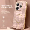 Phonesta Luxury Carbon Fiber Back Cover Hülle mit MagSafe für Xiaomi Redmi Note 14 4G 164.8mm - Rosa 2