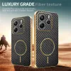 Phonesta Luxury Carbon Fiber Back Cover Hülle mit MagSafe für Xiaomi Redmi Note 14 4G 164.8mm - Schwarz 4