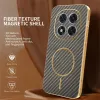 Phonesta Luxury Carbon Fiber Back Cover Hülle mit MagSafe für Xiaomi Redmi Note 14 Pro 4G - Braun 2