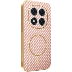 Phonesta Luxury Carbon Fiber Back Cover Hülle mit MagSafe für Xiaomi Redmi Note 14 Pro 4G - Rosa