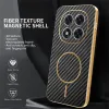 Phonesta Luxury Carbon Fiber Back Cover Hülle mit MagSafe für Xiaomi Redmi Note 14 Pro 4G - Schwarz 2