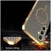 Phonesta Luxury Carbon Fiber Back Cover Hülle mit MagSafe für Samsung Galaxy S24 FE - Braun 6