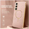 Phonesta Luxury Carbon Fiber Back Cover Hülle mit MagSafe für Samsung Galaxy S24 FE - Rosa 1
