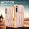 Phonesta Luxury Carbon Fiber Back Cover Hülle mit MagSafe für Samsung Galaxy S24 FE - Rosa 3