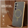 Phonesta Luxury Carbon Fiber Back Cover Hülle mit MagSafe für Samsung Galaxy S25 Plus/S24 Plus - Braun 1