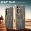 Phonesta Luxury Carbon Fiber Back Cover Hülle mit MagSafe für Samsung Galaxy S25 Plus/S24 Plus - Braun 3