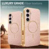 Phonesta Luxury Carbon Fiber Back Cover Hülle mit MagSafe für Samsung Galaxy S25 Plus/S24 Plus - Rosa 3