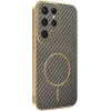 Phonesta Luxury Carbon Fiber Back Cover Hülle mit MagSafe für Samsung Galaxy S25 Ultra - Braun 0
