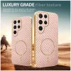 Phonesta Luxury Carbon Fiber Back Cover Hülle mit MagSafe für Samsung Galaxy S25 Ultra - Rosa 3