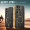 Phonesta Luxury Carbon Fiber Back Cover Hülle mit MagSafe für Samsung Galaxy S25 Ultra - Schwarz 3