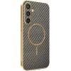 Phonesta Luxury Carbon Fiber Back Cover Hülle mit MagSafe für Samsung Galaxy S25/S24 - Braun 0