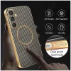 Phonesta Luxury Carbon Fiber Back Cover Hülle mit MagSafe für Samsung Galaxy S25/S24 - Braun 5