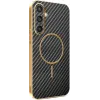 Phonesta Luxury Carbon Fiber Back Cover Hülle mit MagSafe für Samsung Galaxy S25/S24 - Schwarz 0