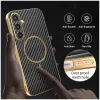 Phonesta Luxury Carbon Fiber Back Cover Hülle mit MagSafe für Samsung Galaxy S25/S24 - Schwarz 5