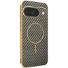 Phonesta Luxury Carbon Fiber Back Cover Hülle mit MagSafe für Google Pixel 9 - Braun 0
