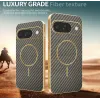 Phonesta Luxury Carbon Fiber Back Cover Hülle mit MagSafe für Google Pixel 9 - Braun 3