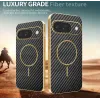 Phonesta Luxury Carbon Fiber Back Cover Hülle mit MagSafe für Google Pixel 9 - Schwarz 3