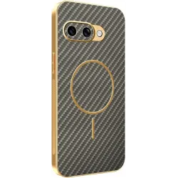 Phonesta Luxury Carbon Fiber Back Cover Hülle mit MagSafe für Google Pixel 9a - Braun