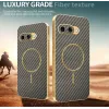 Phonesta Luxury Carbon Fiber Back Cover Hülle mit MagSafe für Google Pixel 9a - Braun 3