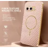 Phonesta Luxury Carbon Fiber Back Cover Hülle mit MagSafe für Google Pixel 9a - Rosa 1