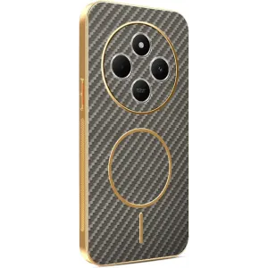 Phonesta Luxury Carbon Fiber Back Cover Hülle mit MagSafe für Xiaomi Redmi 14C / Xiaomi Poco C75 - Braun