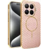 Phonesta Luxury Carbon Fiber Back Cover Hülle mit MagSafe für Xiaomi 15T Pro - Rosa 0