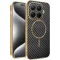 Phonesta Luxury Carbon Fiber Back Cover Hülle mit MagSafe für Xiaomi 15T Pro - Schwarz