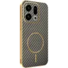 Phonesta Luxury Carbon Fiber Back Cover Hülle mit MagSafe für Oppo Find X9 - Braun 0