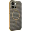 Phonesta Luxury Carbon Fiber Back Cover Hülle mit MagSafe für Oppo A6 Pro - Braun 0