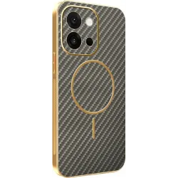 Phonesta Luxury Carbon Fiber Back Cover Hülle mit MagSafe für Oppo A6 Pro - Braun