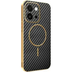 Phonesta Luxury Carbon Fiber Back Cover Hülle mit MagSafe für Oppo A6 Pro - Schwarz