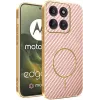 Phonesta Luxury Carbon Fiber Back Cover Hülle mit MagSafe für Motorola Edge 70 - Rosa 0