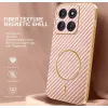 Phonesta Luxury Carbon Fiber Back Cover Hülle mit MagSafe für Motorola Edge 70 - Rosa 1