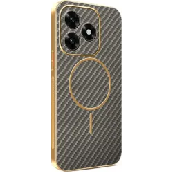 Phonesta Luxury Carbon Fiber Back Cover Hülle mit MagSafe für HONOR X5c Plus - Braun