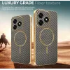 Phonesta Luxury Carbon Fiber Back Cover Hülle mit MagSafe für HONOR X5c Plus - Braun 3