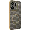 Phonesta Luxury Carbon Fiber Back Cover Hülle mit MagSafe für Oppo Find X9 Pro - Braun 0