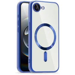 Phonesta Luxury Crystal Back Cover Hülle mit MagSafe für Apple iPhone 17e/16e - Transparent/Dunkelblau