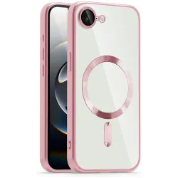 Phonesta Luxury Crystal Back Cover Hülle mit MagSafe für Apple iPhone 17e/16e - Transparent/Rosa