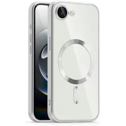 Phonesta Luxury Crystal Back Cover Hülle mit MagSafe für Apple iPhone 17e/16e - Transparent/Silber