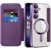 Phonesta Luxury Crystal Book Wallet Klapphülle mit MagSafe für Samsung Galaxy S25/S24 - Dunkelviolett 2