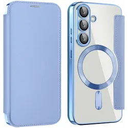 Phonesta Luxury Crystal Book Wallet Klapphülle mit MagSafe für Samsung Galaxy S25/S24 - Hellblau