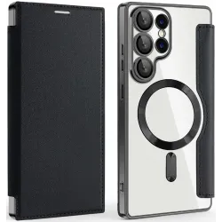 Phonesta Luxury Crystal Book Wallet Klapphülle mit MagSafe für Samsung Galaxy S25 Ultra - Schwarz