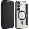 Phonesta Luxury Crystal Book Wallet Klapphülle mit MagSafe für Samsung Galaxy A36/A56 - Schwarz
