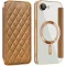 Phonesta Luxury Crystal Puffed Book Wallet Klapphülle mit MagSafe für Apple iPhone 17e/16e - Braun