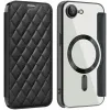 Phonesta Luxury Crystal Puffed Book Wallet Klapphülle mit MagSafe für Apple iPhone 17e/16e - Schwarz