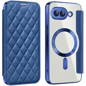 Phonesta Luxury Crystal Puffed Book Wallet Klapphülle mit MagSafe für Google Pixel 9a - Dunkelblau