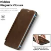 Phonesta Luxury Leder Book Wallet Klapphülle mit MagSafe für Samsung Galaxy S25 Edge - Dunkelbraun 5